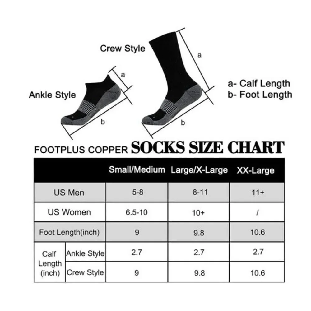 Women’s men’s Copper Hiking Socks support Athletic Running socks or any sport.
